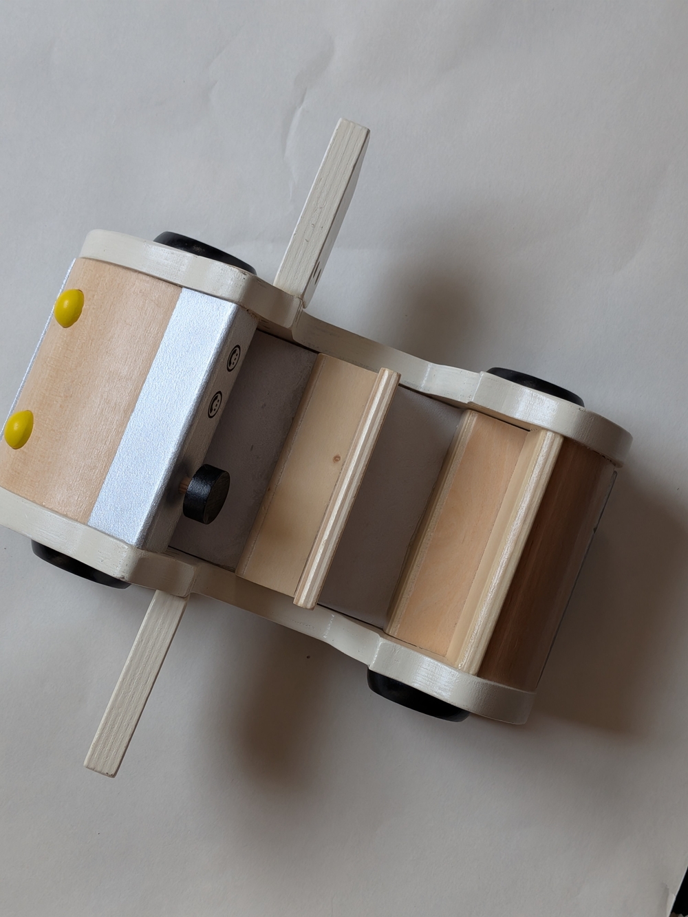 Pottery Barn Wooden Toy Car Natural & White
